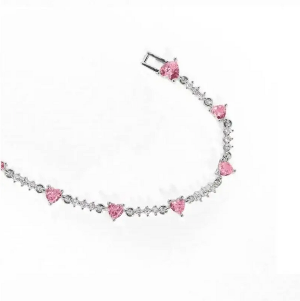 Y2K Heart Rhinestone Bracelet