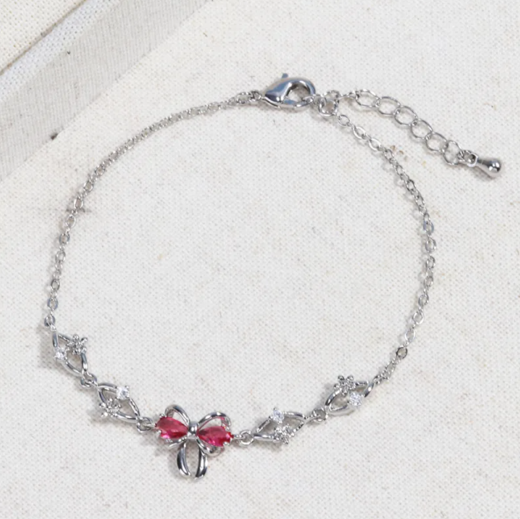 Y2K Heart Rhinestone Bracelet