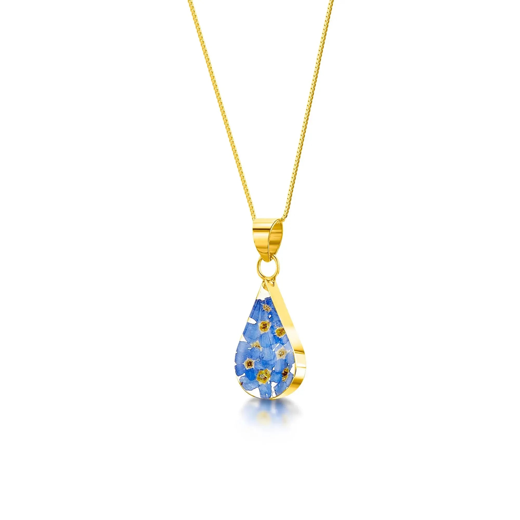 Forget-Me-Not Necklace Teardrop Pendant
