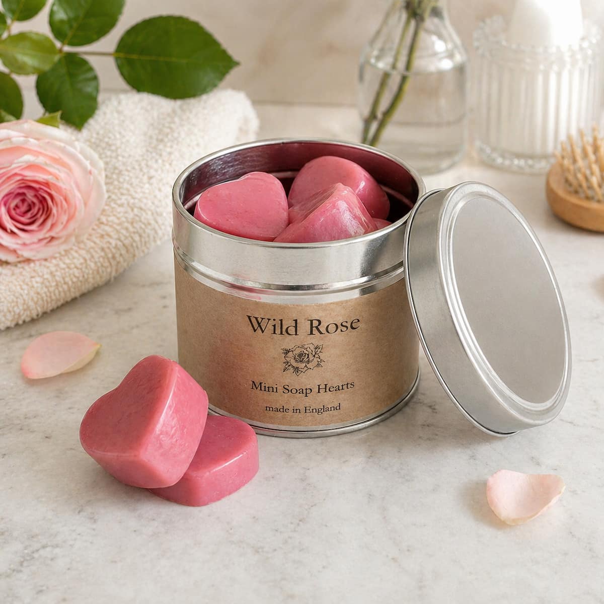 Wild Rose Soap Hearts