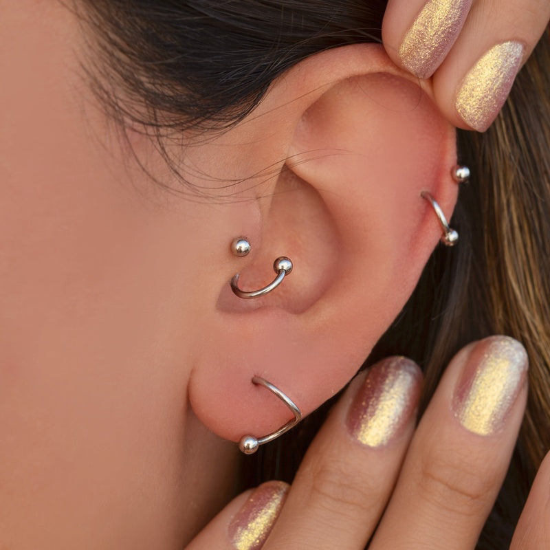 Twisted Spiral Piercing Ring, 16G, 6mm, Multiple Colours, Single