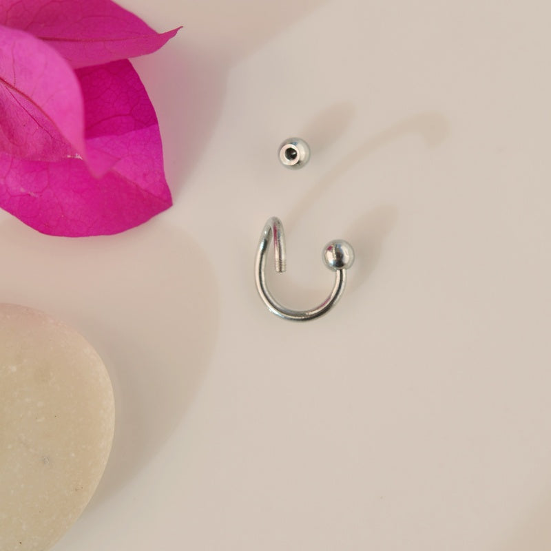 Twisted Spiral Piercing Ring, 16G, 6mm, Multiple Colours, Single