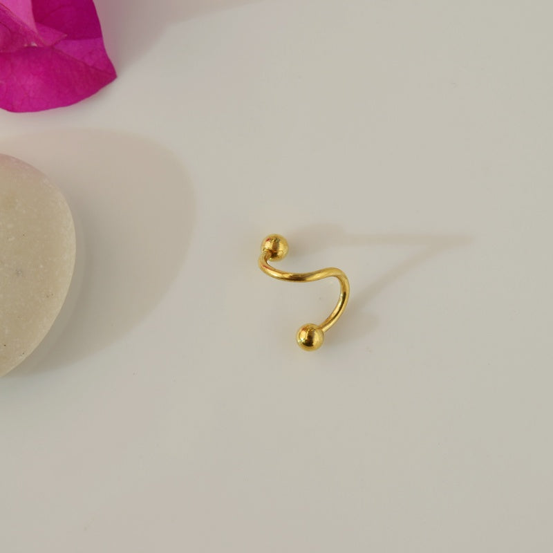 Twisted Spiral Piercing Ring, 16G, 6mm, Multiple Colours, Single