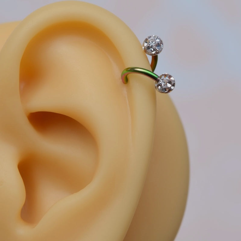 Twisted Spiral Piercing Ring, 16G, 6mm, Multiple Colours, Single