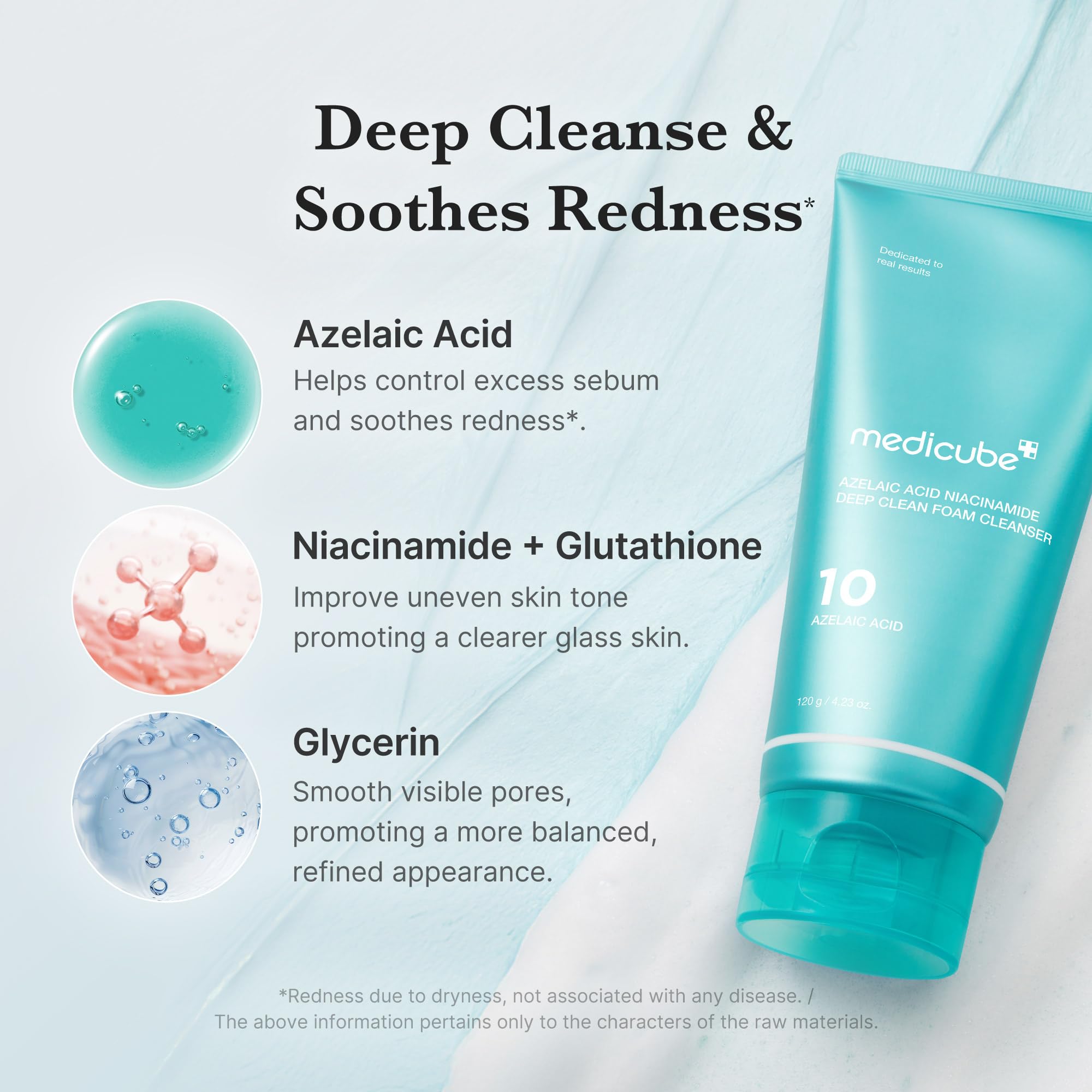 Medicube Azelaic Acid Whip Cleanser – Soothing Foaming Cleanser for Troubled Skin | Niacinamide & Glycerin | Korean Skincare 4.23 oz