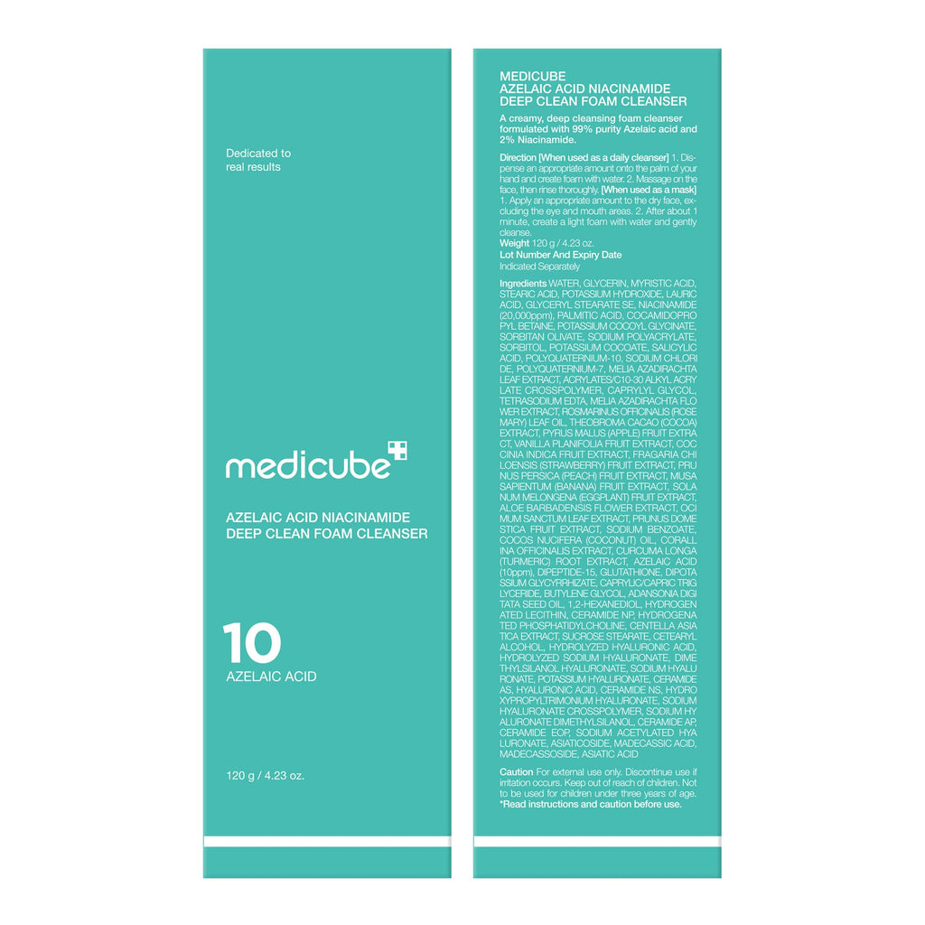 Medicube Azelaic Acid Whip Cleanser – Soothing Foaming Cleanser for Troubled Skin | Niacinamide & Glycerin | Korean Skincare 4.23 oz