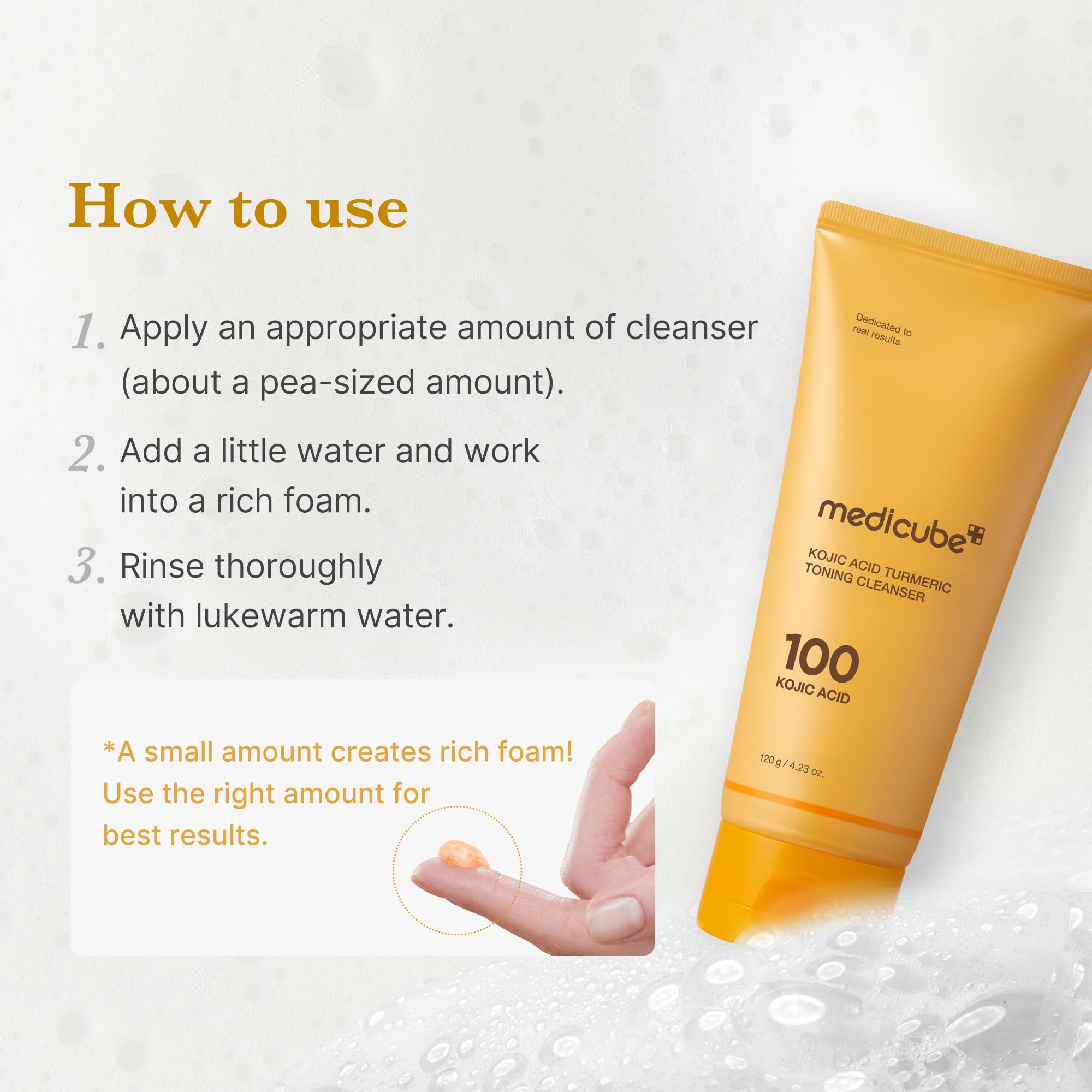 Medicube Kojic Turmeric Whip Cleanser | Brightening Foaming Cleanser for Balanced Skin