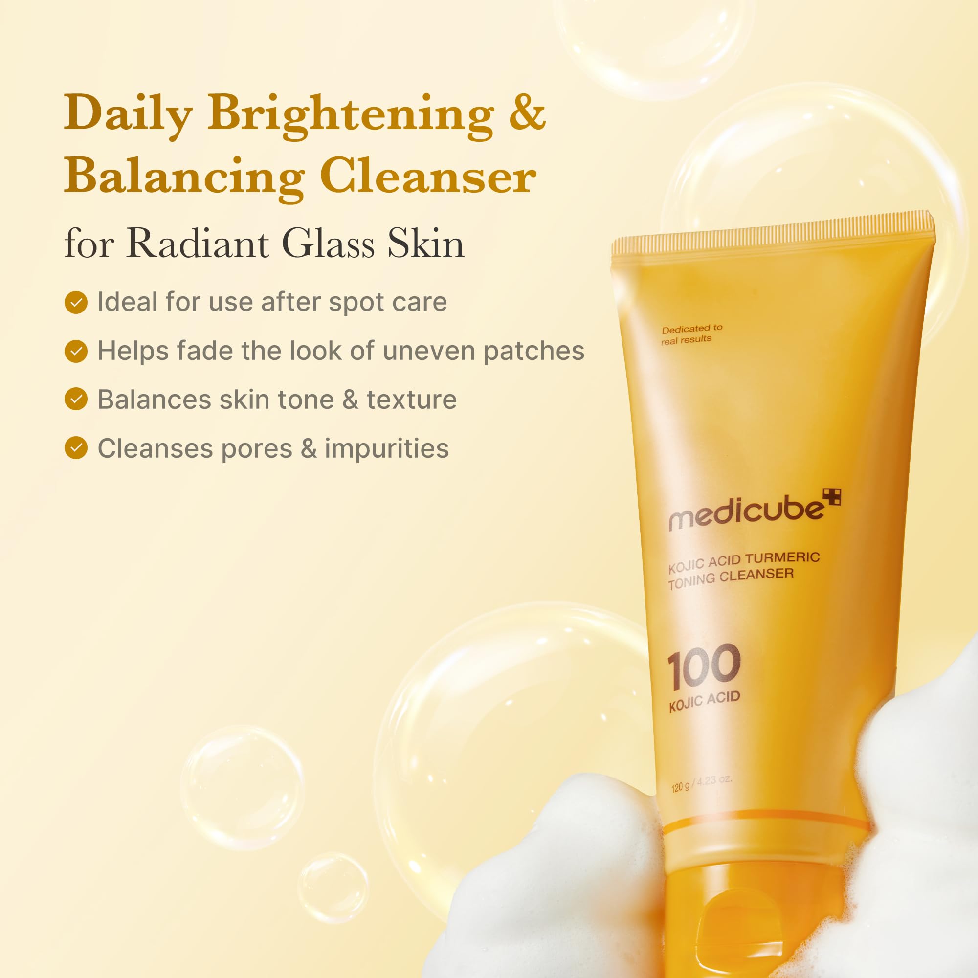Medicube Kojic Turmeric Whip Cleanser | Brightening Foaming Cleanser for Balanced Skin