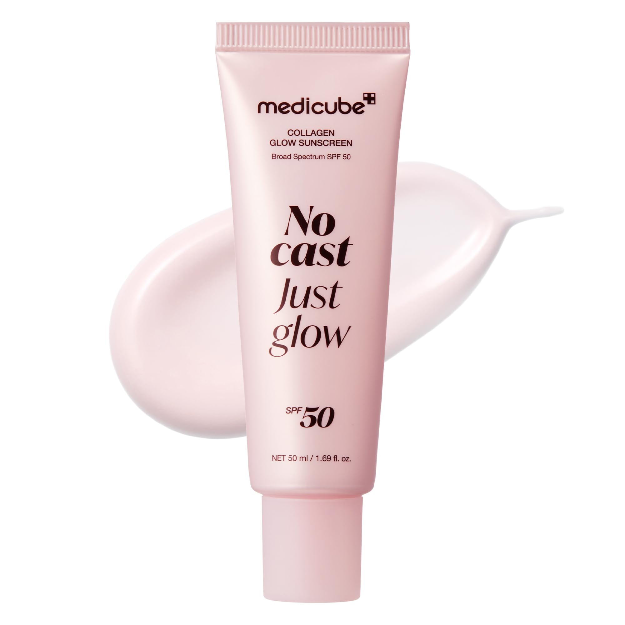 Medicube No Cast Just Glow Collagen Sunscreen SPF 50 | Lightweight, Hydrating, No White Cast