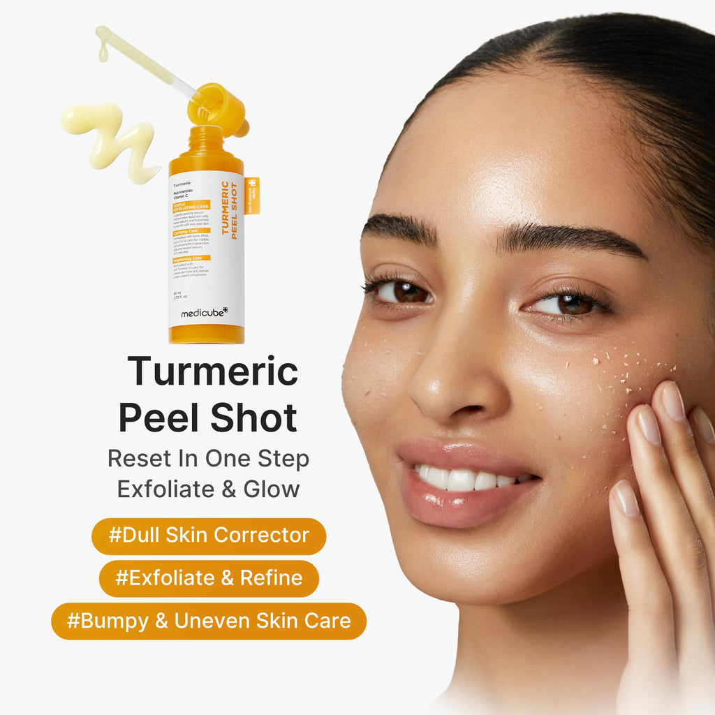 Medicube Peel Shot with Turmeric – Gentle Exfoliating Serum (BHA, LHA, PHA) 2.7 fl oz